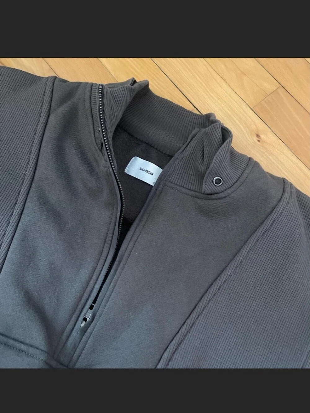 Joah Brown Retro Half Zip Charcoal Pullover - S/M - Picture 5 of 9